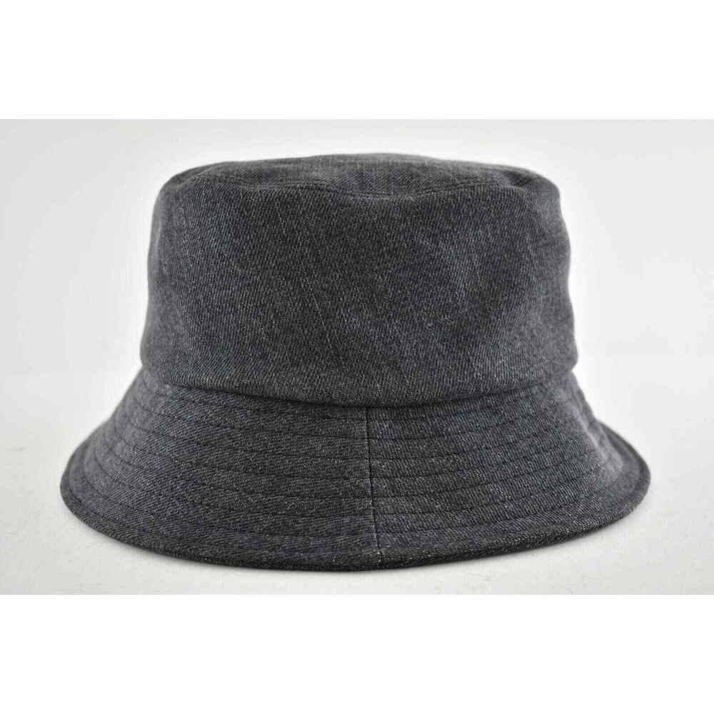 Chanel 22P Black Denim Crystal Sequin CC Logo Sun Cloche Bucket Hat Medium M - Picture 4 of 8